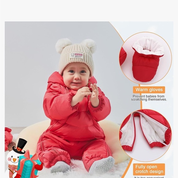 Three Piece baby puffer thermal lined Snowsuit - Picture 9 of 14